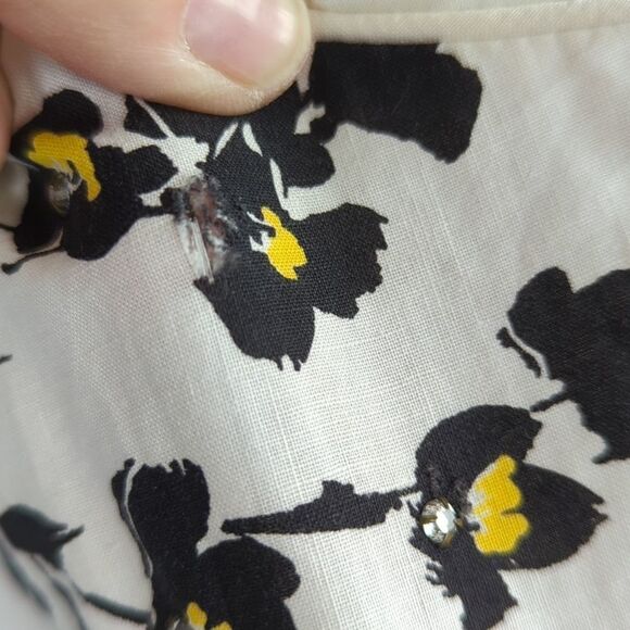 Vintage 1950s Georgiana Drop Waist A-Line Cotton Dress, With Rhinestones - Picture 15 of 16